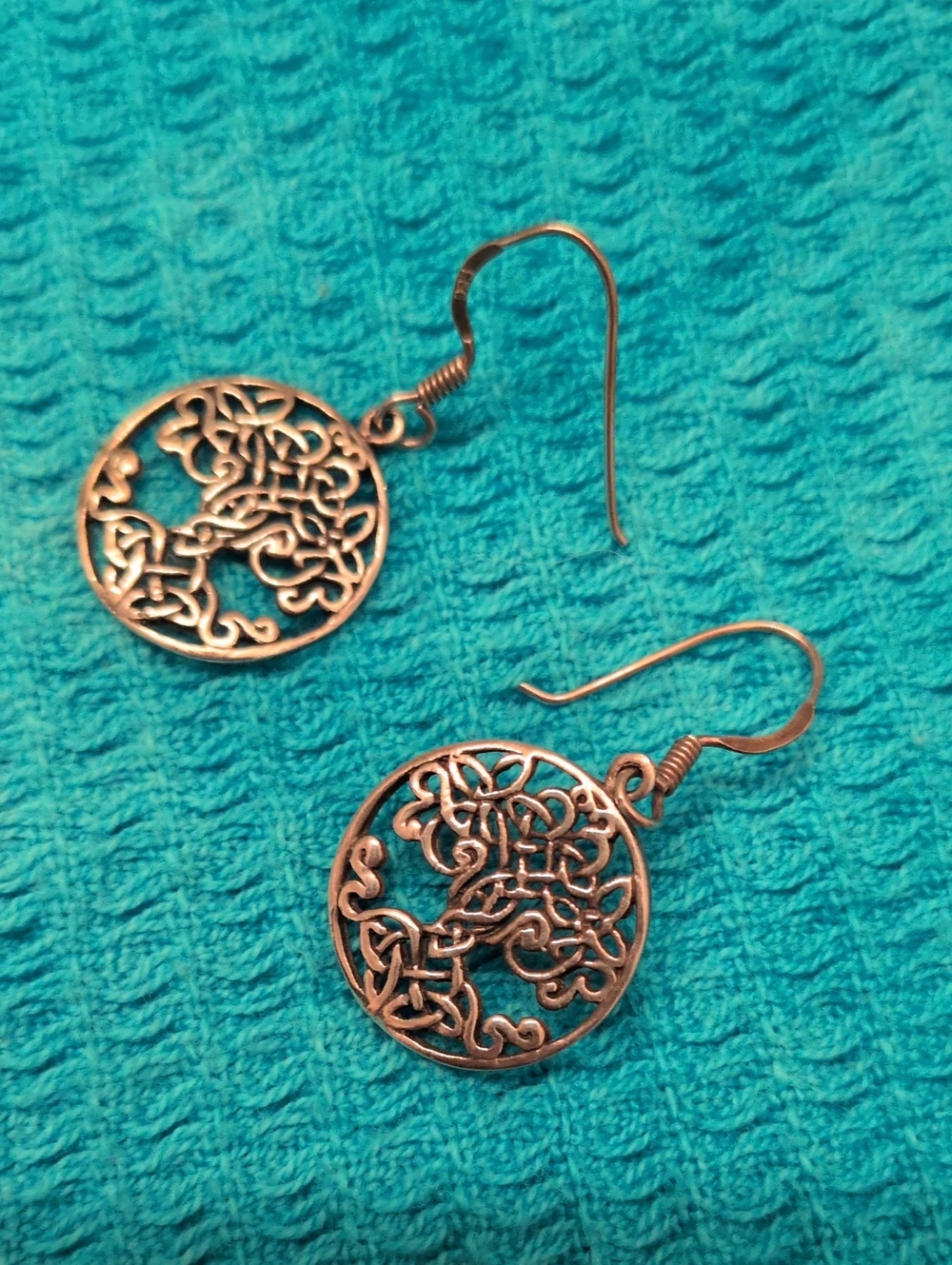 Sterling Silver Tree of Life Dangle Earrings - Silver Color